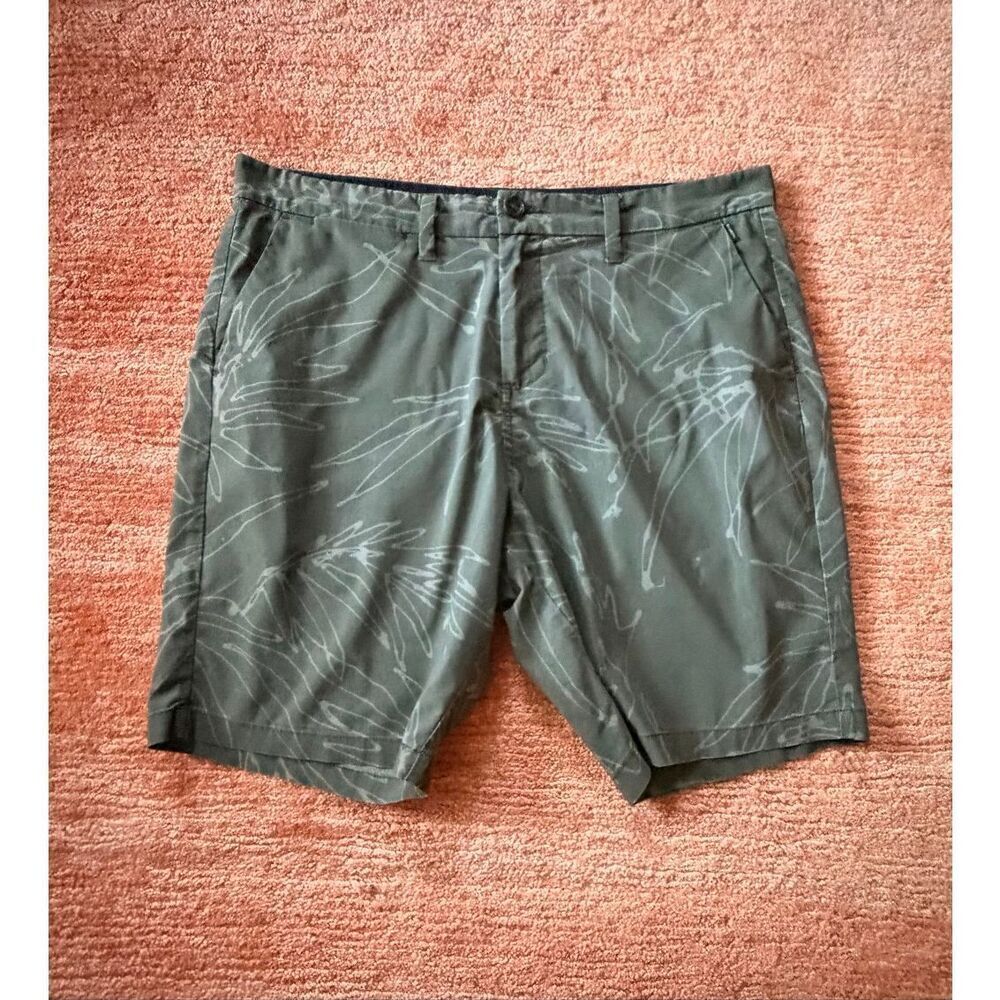 Billabong Submersibles Shorts Olive Print Casual Surf Shorts Size 34